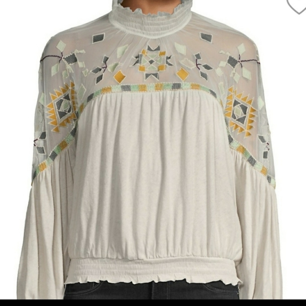 Free people Embroidered top